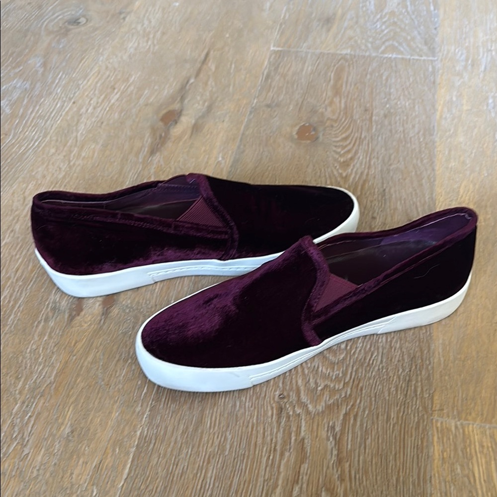 Joie Velvet Slip-On Sneakers - Rich Burgundy